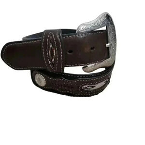Nocona brown Western belt genuine leather mens sz 34